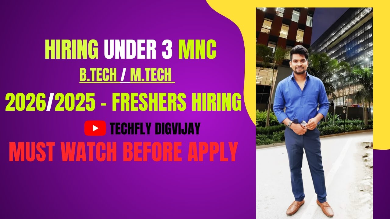 Freshers IT Jobs | 2026 / 2025 Batch | Internships / Full-Time | Apply Before It’s Gone!