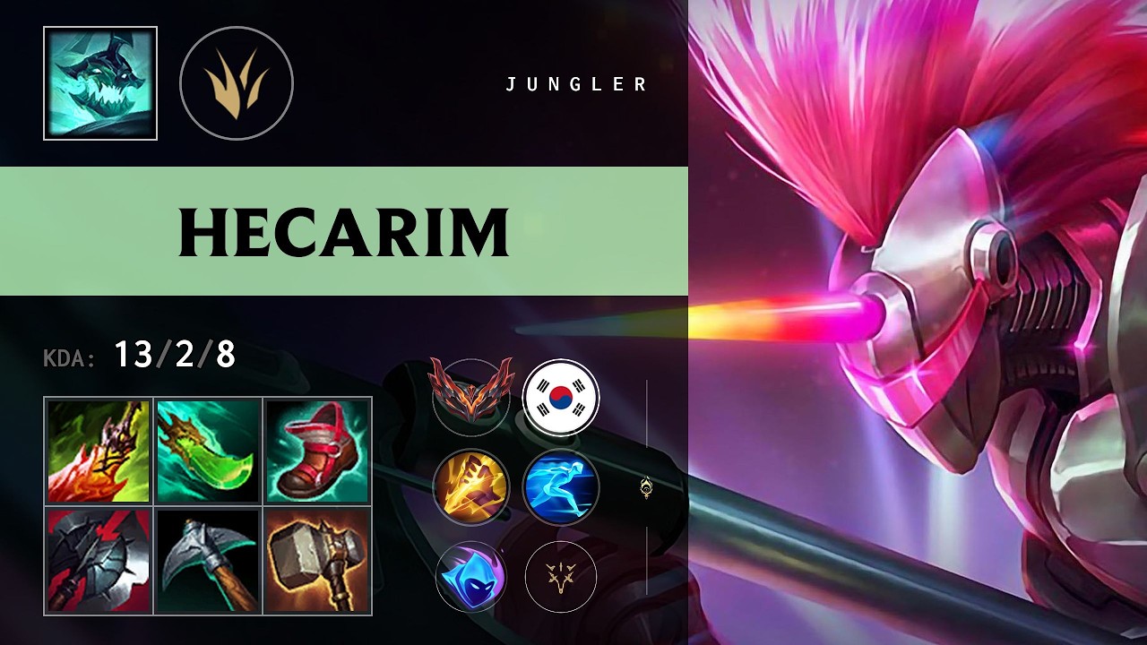 Hecarim Jungle vs Lee Sin - KR Grandmaster Patch 26.18