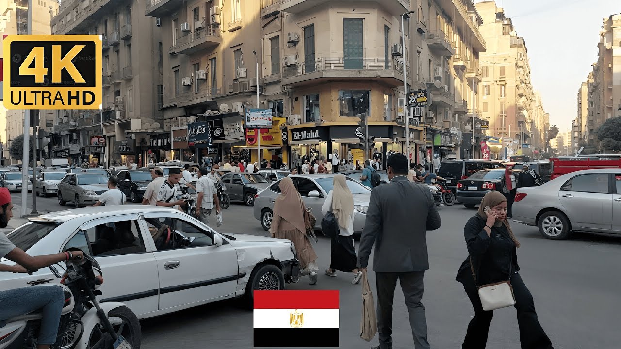 Street Life in Cairo Egypt Downtown Talaat Harb Street Busiest Market 4K HDR #walkingtour #cairo 4K
