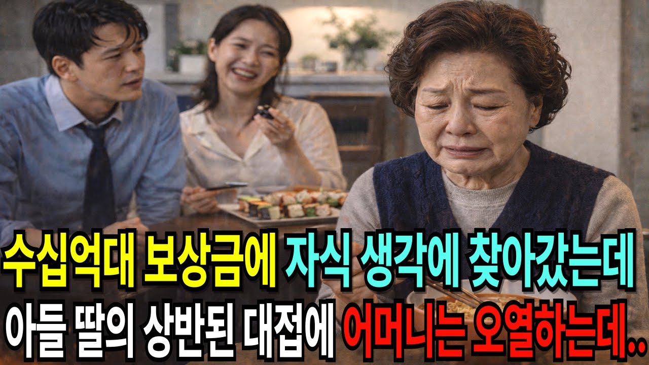 수십억대 보상금을 들고 자식들을 찾아갔는데, 아들과 딸의 상반된 대접에 어머니는 결국 오열했습니다.