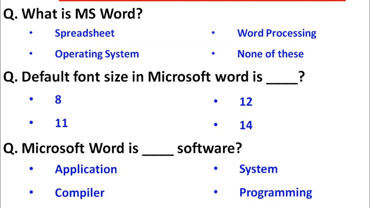 Top 30 MS Word MCQ For All Competitive Exams | Microsoft Office | MS Office
