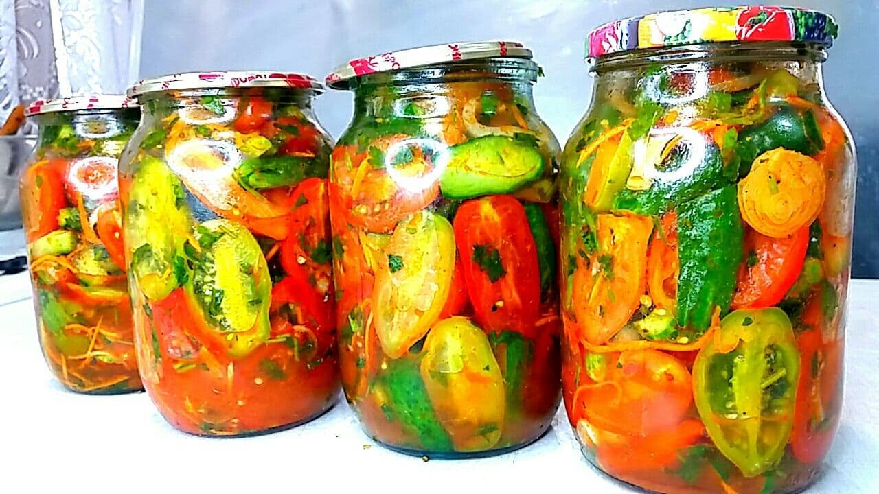 Любимая Закуска из Помидоров и огурцов по Корейски на Зиму.