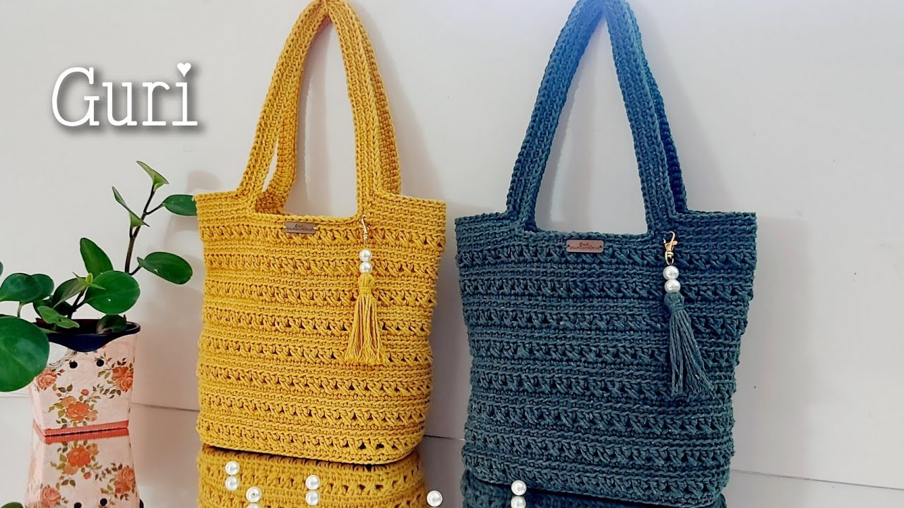 Bolsa de Crochê com Pontos de Crochê Cruzados O Tassel Torna ela Maravilhosa | Mateus Master Crochê