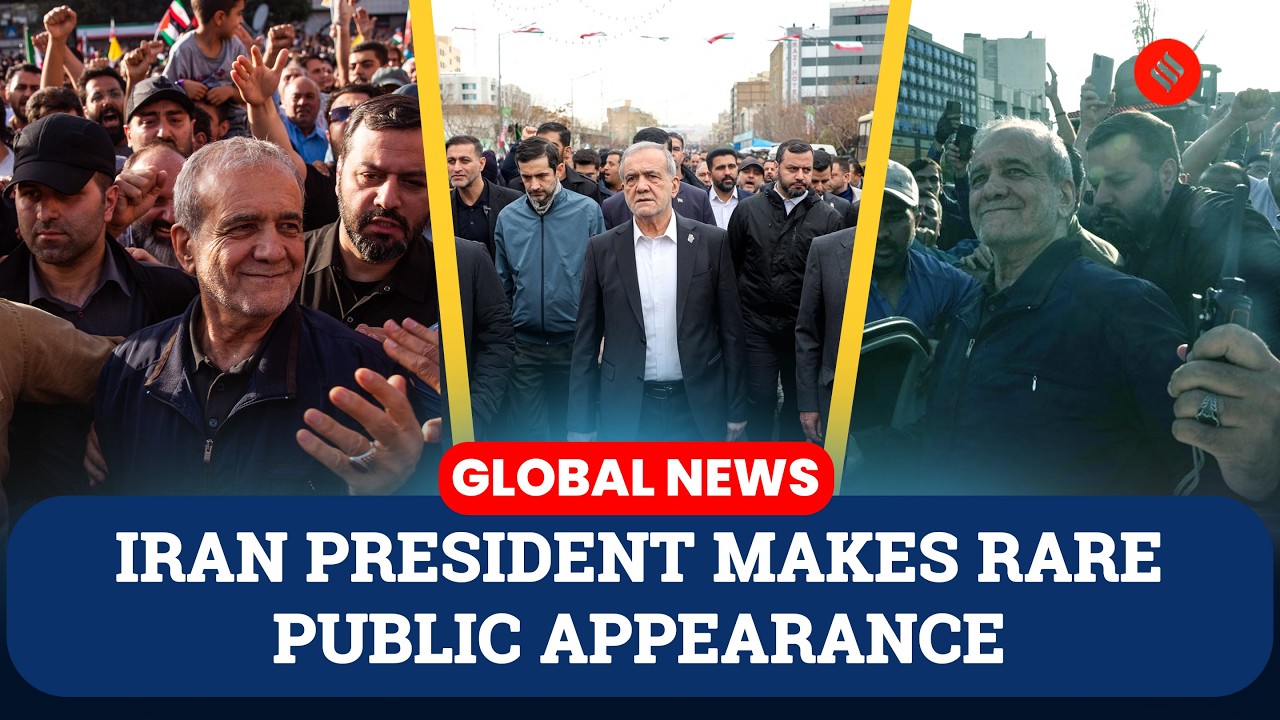 Masoud Pezeshkian Makes Rare Public Appearance During Quds Day Rally in Tehran