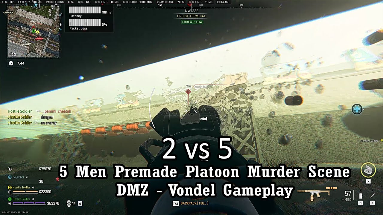 2 VS 5, 5 Men Premade Platoon Murder Scene, #dmz #vondel #gameplay