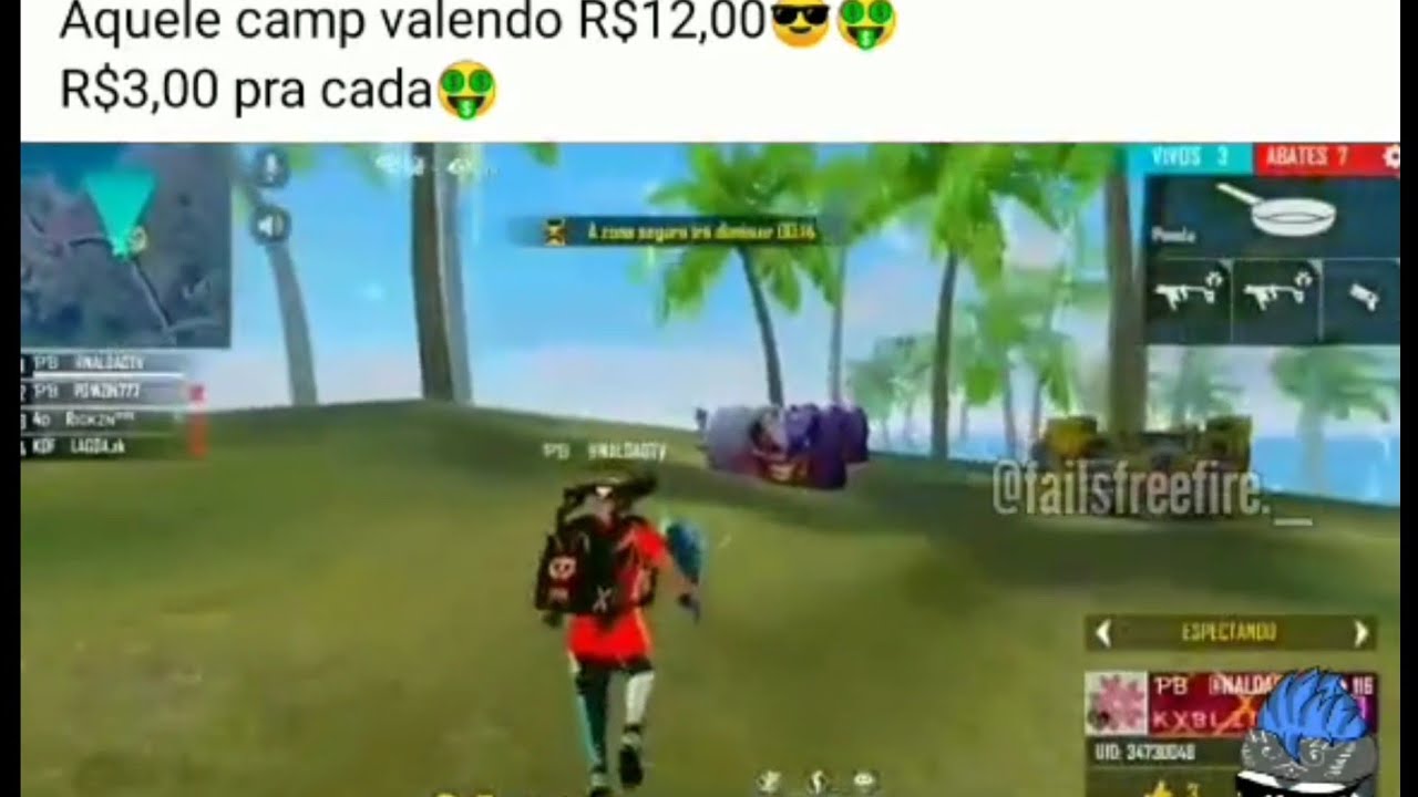 AQUELE CAMP VALENDO R$12,00 FREE FIRE (line free fire memes)camp ff momentos engraçados🔥