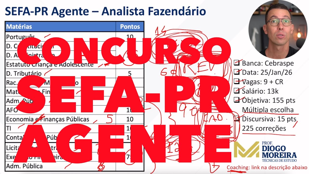 Concurso SEFA-PR Agente Fazend&aacute;rio: an&aacute;lise do edital e dicas de estudo