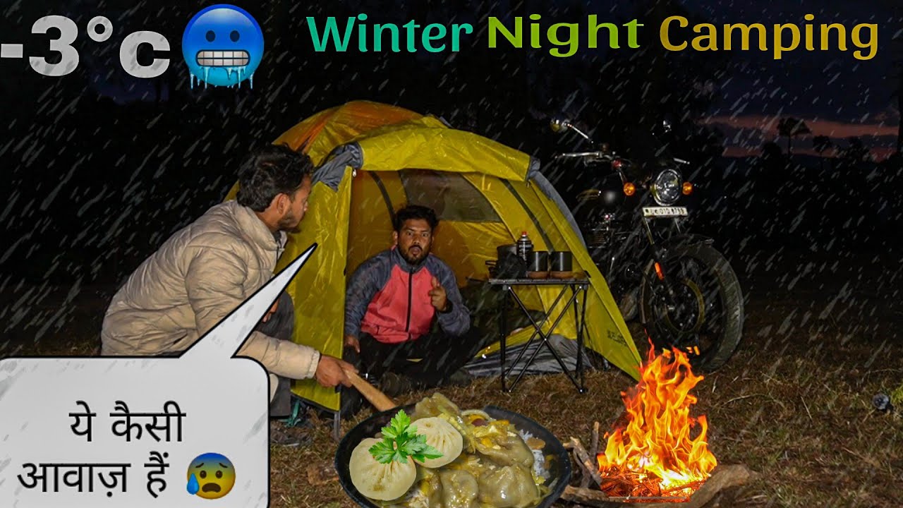 Winter Rain Camping In Extreme Coldest Weather | monsoon Camping In India #raincamping