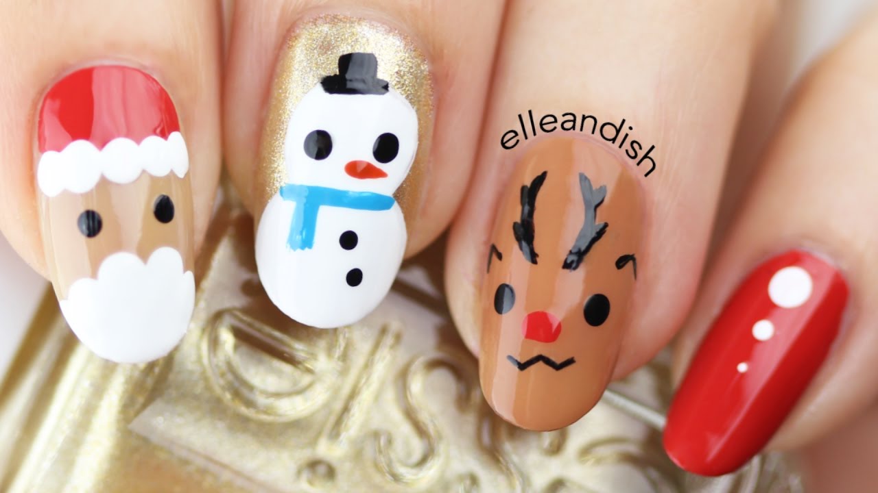 FREEHAND CHRISTMAS NAILS ❤
