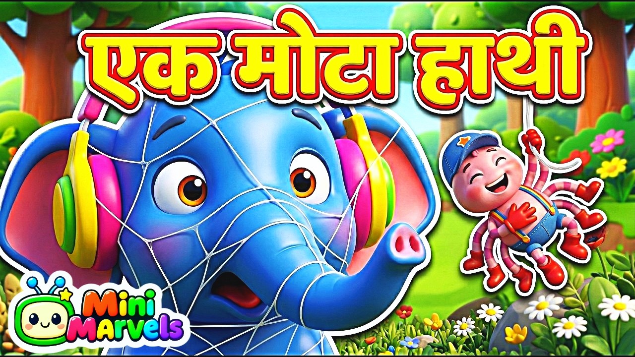 Ek Mota Hathi Jhoom Ke Chala | Hindi Rhymes for Kids | 3D Animation