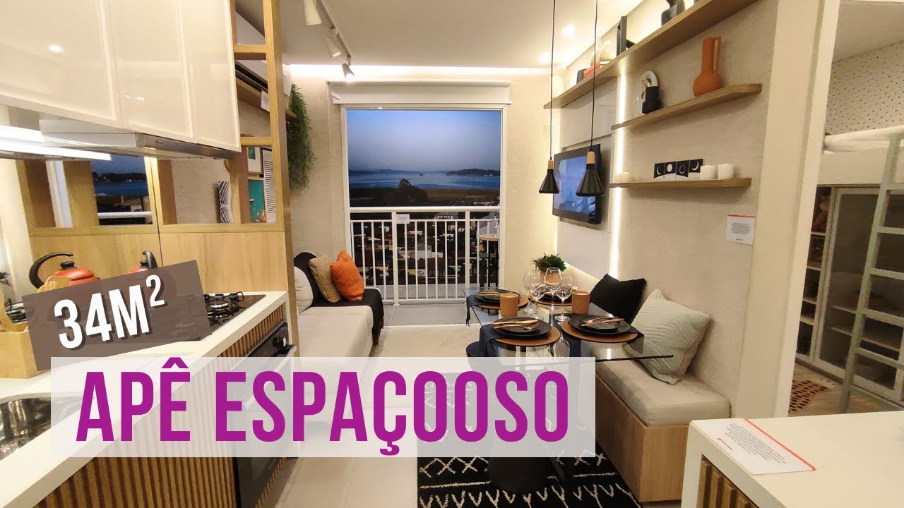 😱 Será que cabe? 2 quartos + Varanda Gourmet em 34m² 🤔 Confira esse Tour pelo Apê Decorado de 34m²