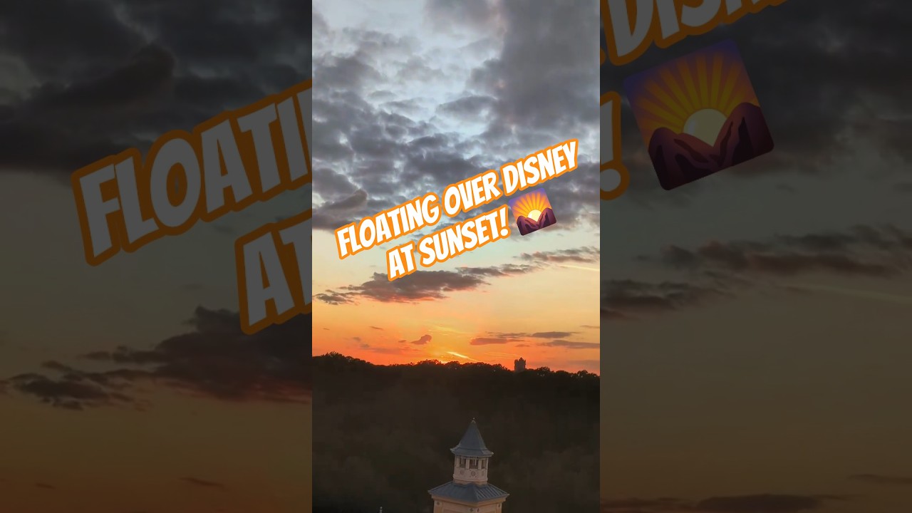 POV: You&rsquo;re Floating Over Disney at Sunset