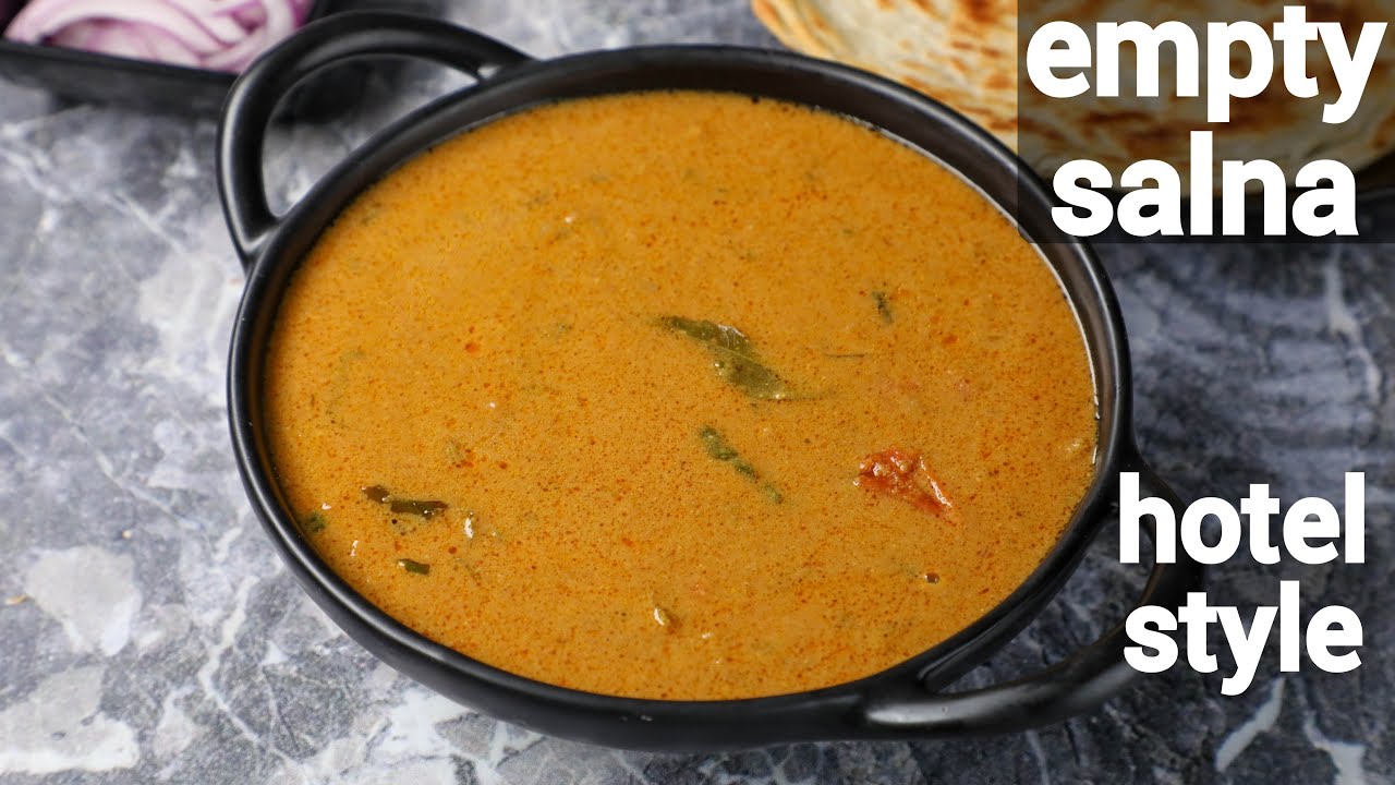 empty parotta salna recipe - street style | plain roadside parotta chalna | veg salna