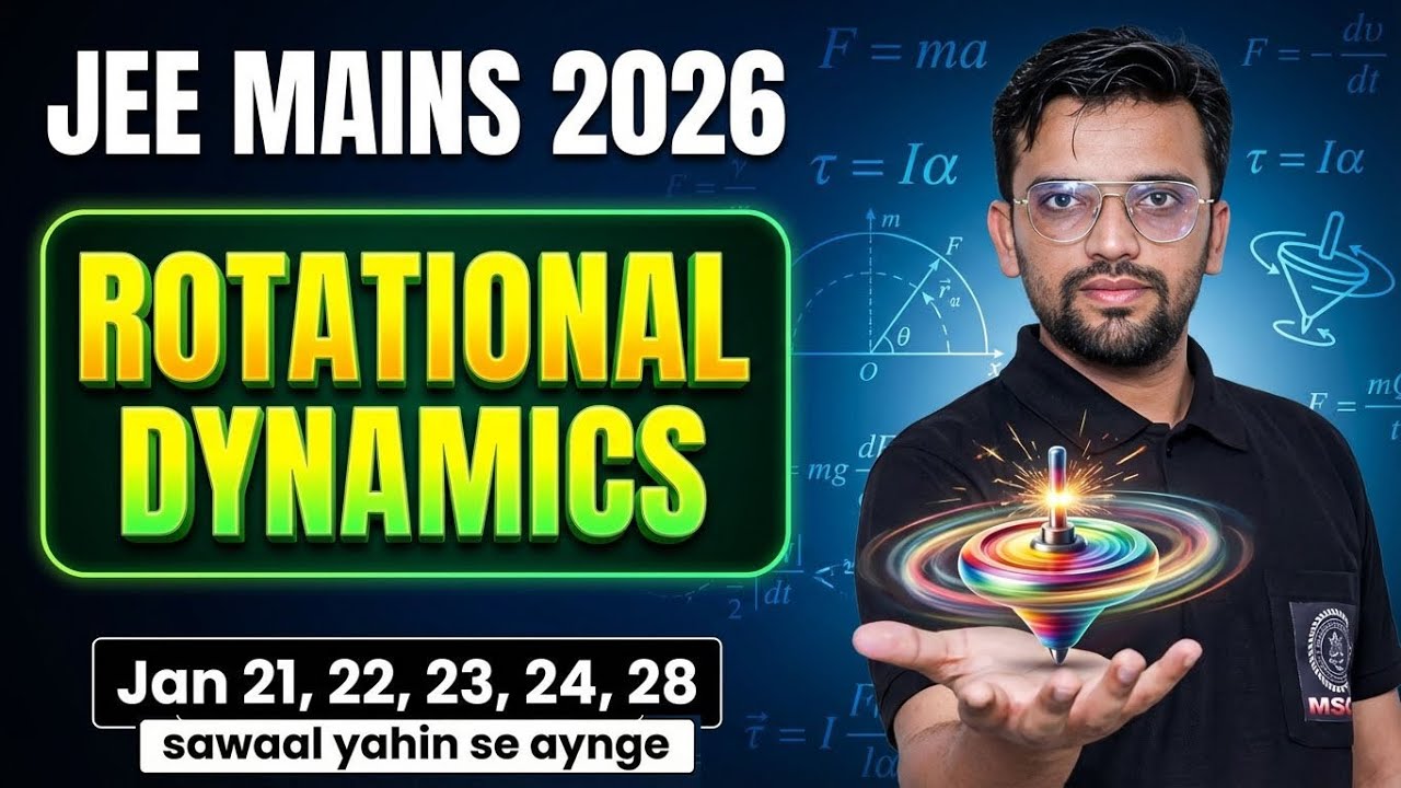 Rotational Dynamics PHYSICS 🛞| JEE MAINS 2026 | Jan 21, 22, 23, 24, 28 Questions yahin se aayega