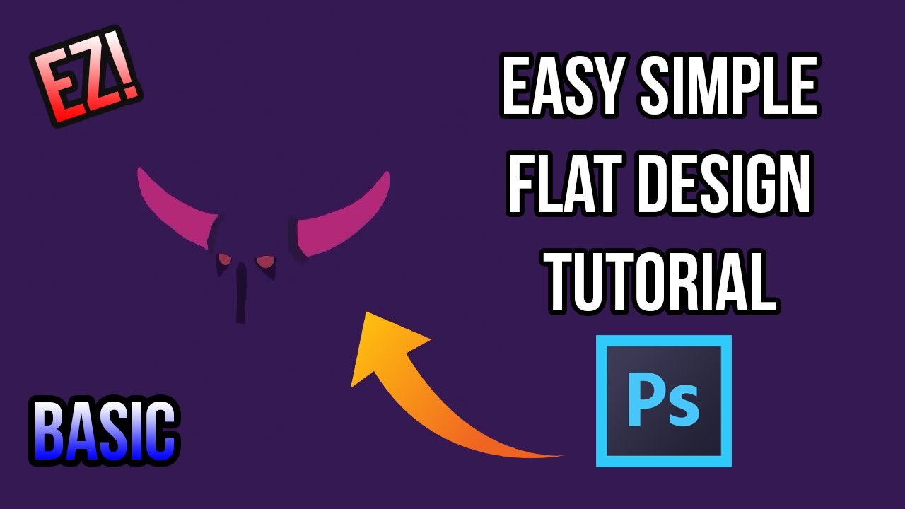 EASY SIMPLE FLAT DESIGN TUTORIAL | Photoshop Tutorial