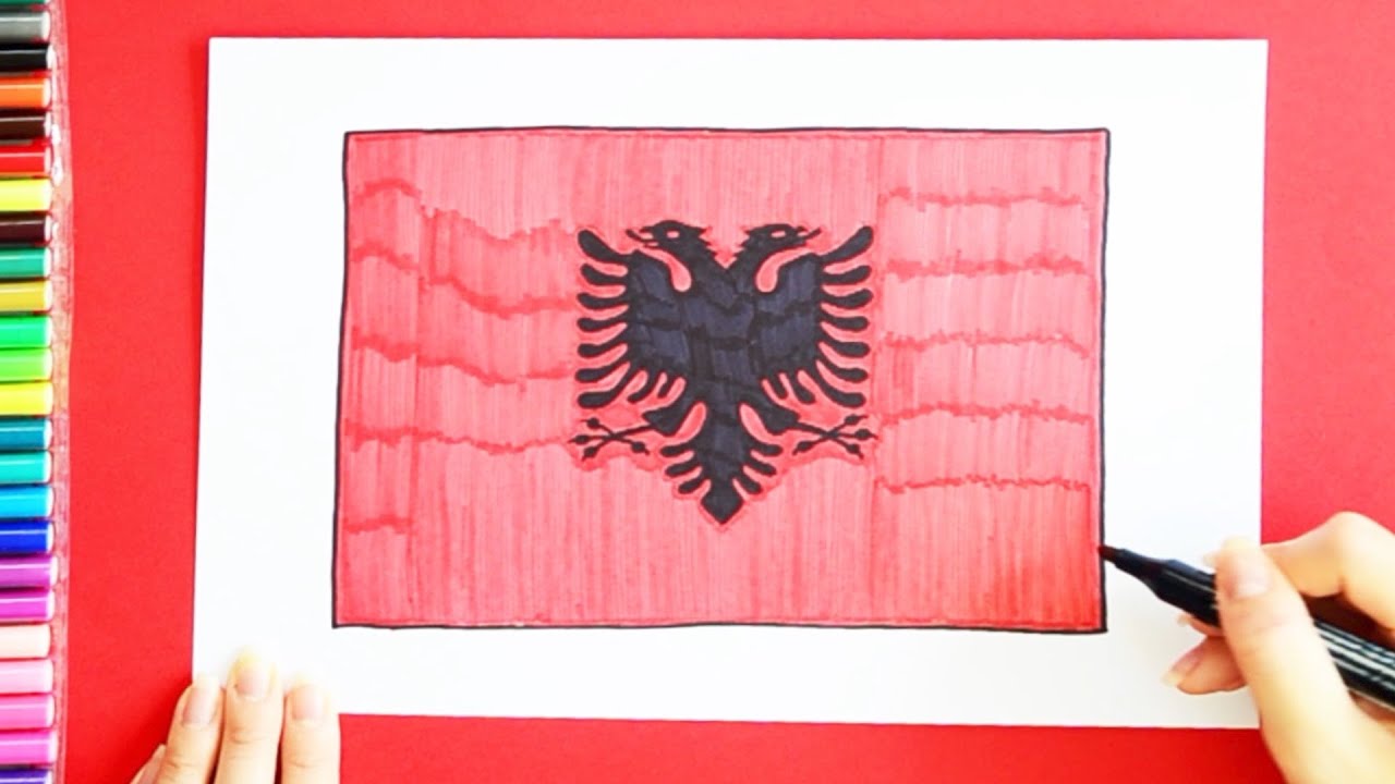 How to draw National Flag of Albania