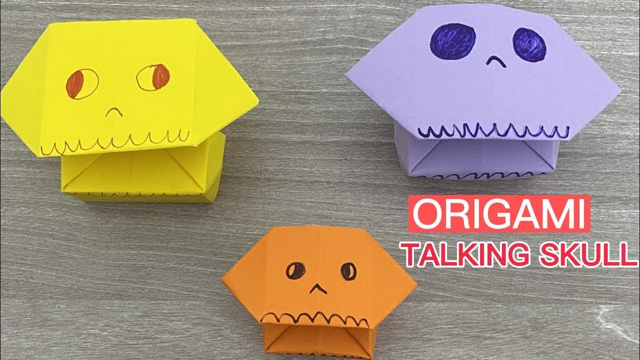 Halloween Talking Skull Origami – Easy DIY Craft! -Origami With Me!
