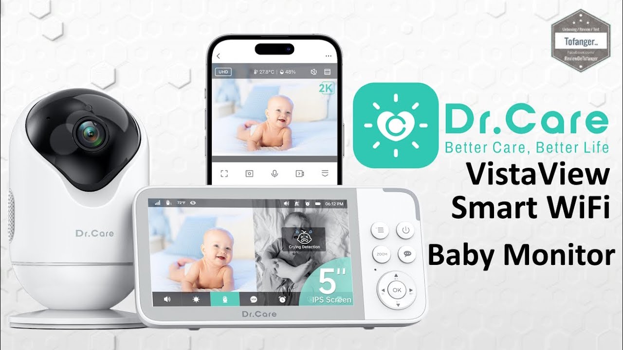 Dr.Care VistaView Smart WiFi Baby Monitor — видеоняня с экраном и приложением TheDrCare — распаковка