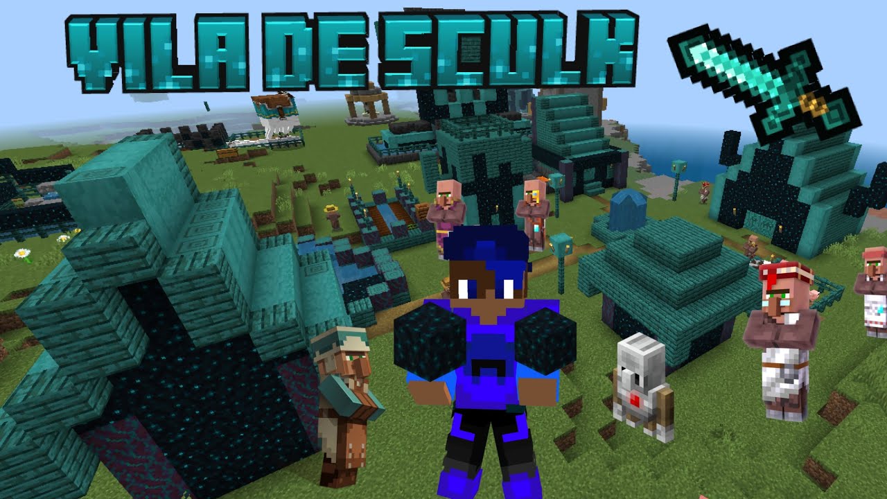 Criei uma vila da sculk para o Minecraft EP:4 mundo ETERNO 