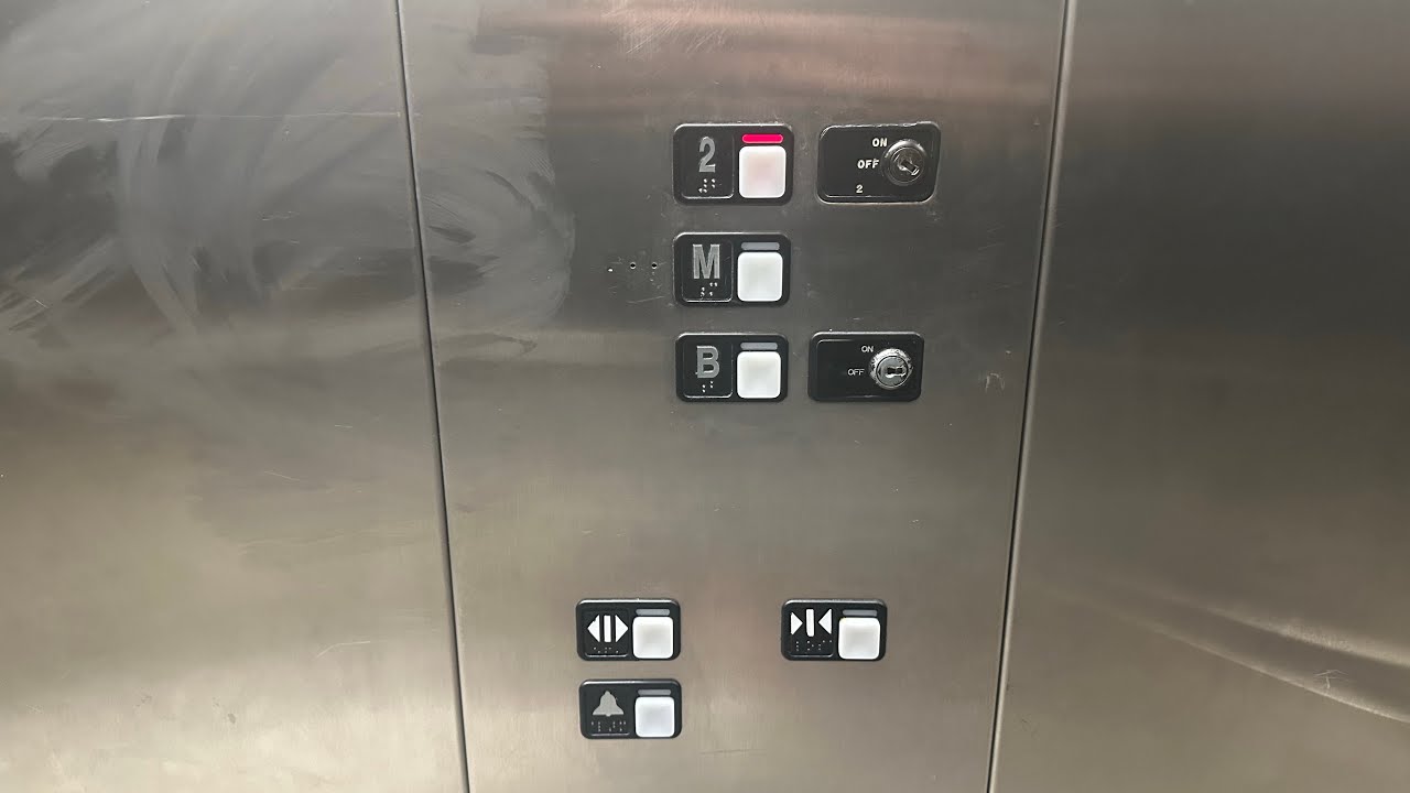 HIGH PITCHED 1995 Schindler 300A MT Hydraulic Elevator at Don Hartman NE Sportsplex in Calgary AB