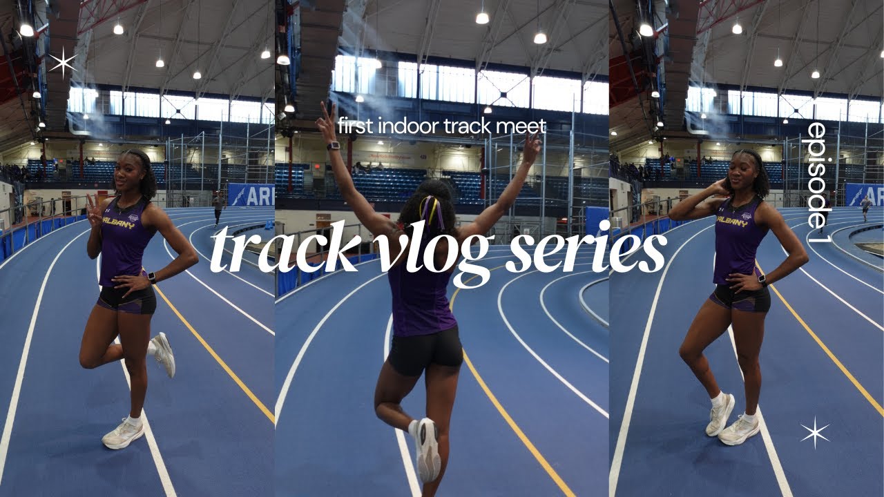 Track Vlog Series ✨| UAlbany D1 athlete, first indoor meet, SENIOR YEAR, grwm meet day