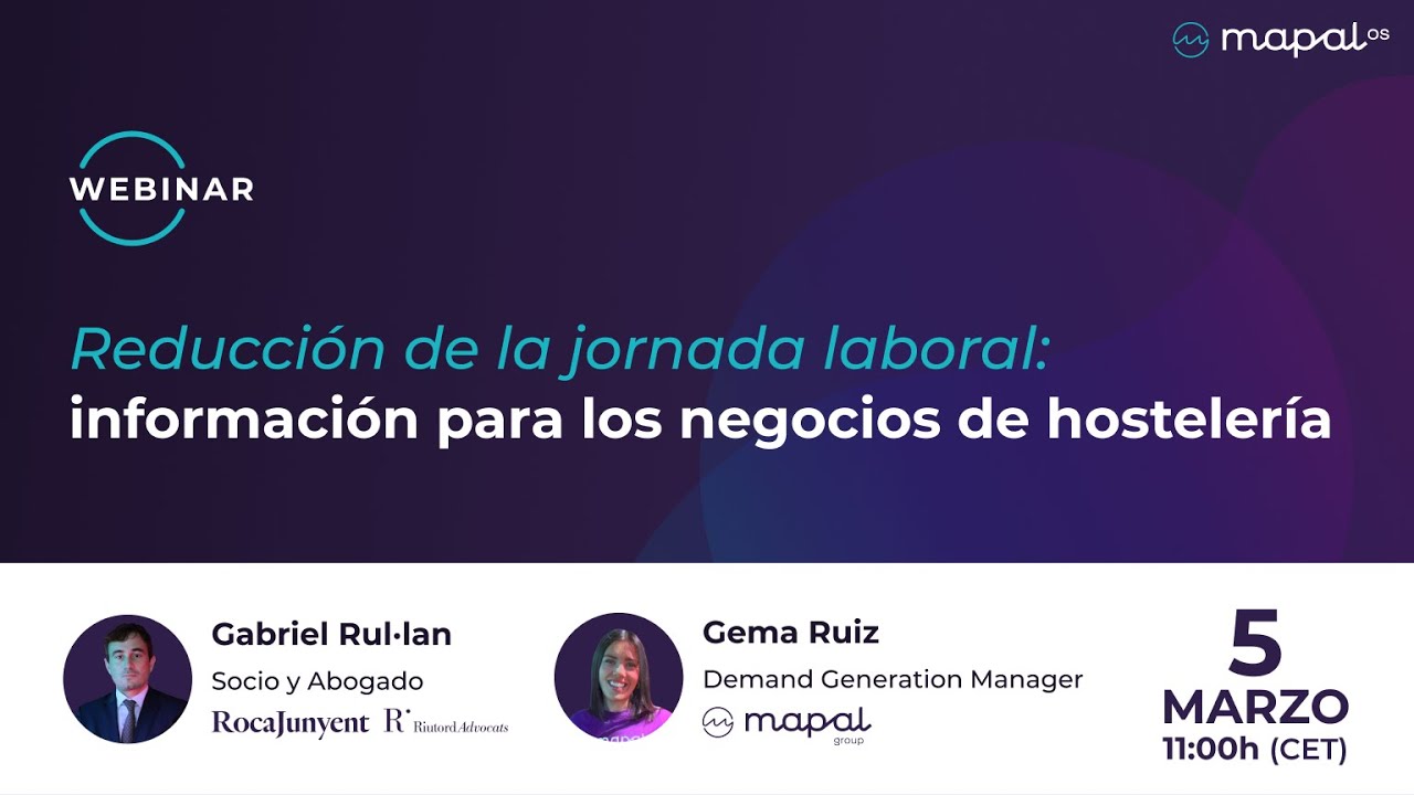 [Webinar] Reducción de la jornada laboral: información para los negocios de hostelería