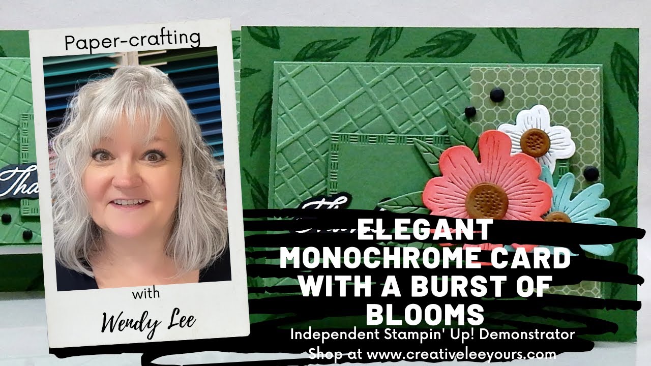 Elegant Monochrome Card with a Burst of Blooms