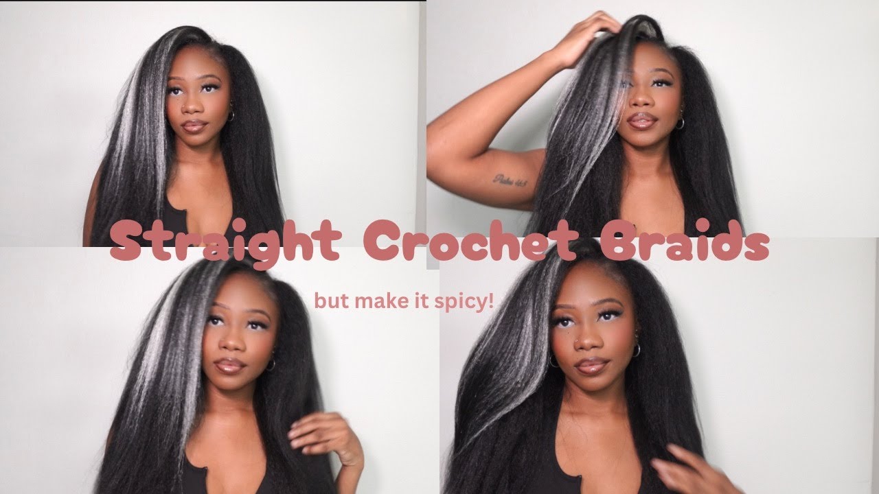 IS IT GIVING PUNK ROCK?!?| STRAIGHT CROCHET BRAIDS W/SKUNK STRIPE| thin-hair friendly
