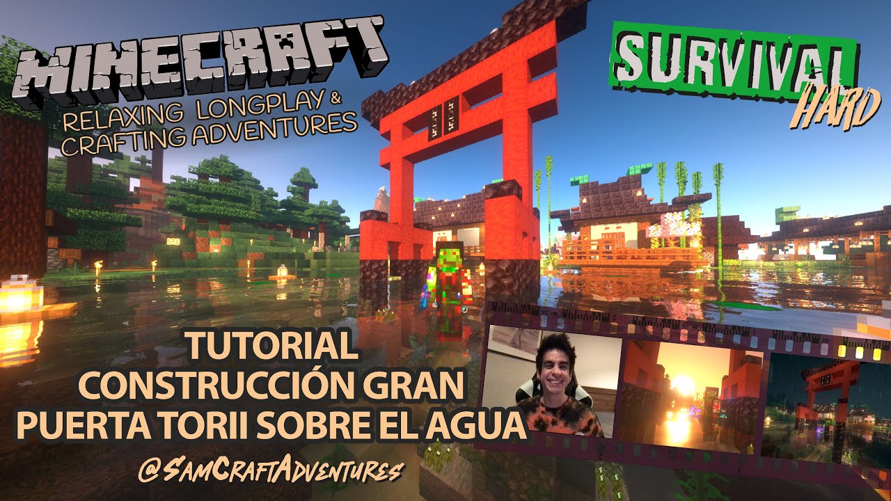 TUTORIAL Gran puerta torii sobre el agua | SamCraft Aventuras #62