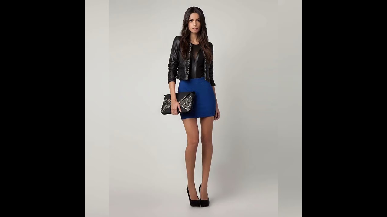 Blue Mini Skirt Outfits For Women's #miniskirt #skirt
