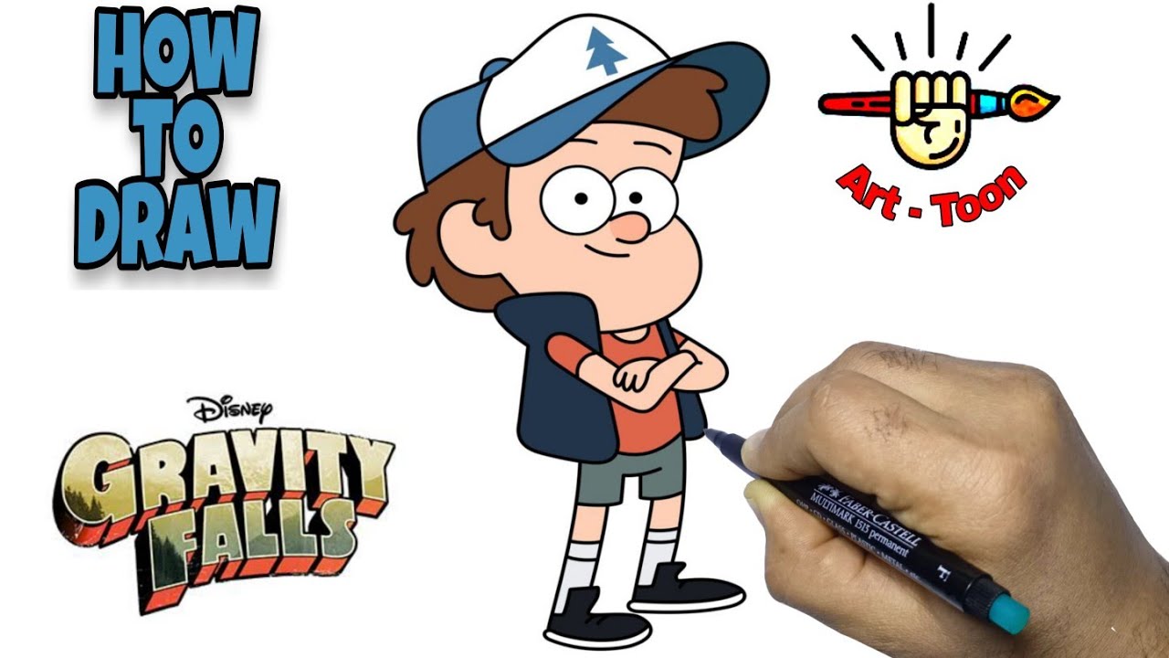 how to draw Dipper Pines from gravity falls step by step easy