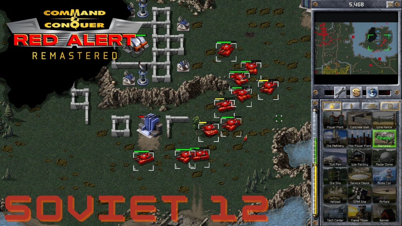 Command & Conquer Red Alert Remastered - Soviet Mission 12 - CAPTURE THE TECH CENTERS (Hard)
