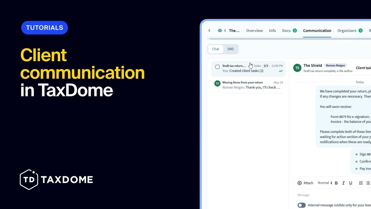 Client communication in TaxDome