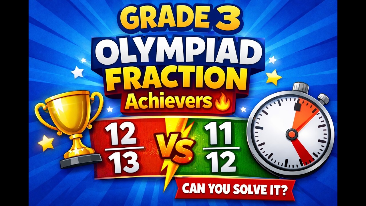Grade 3 Fraction Olympiad | Achievers Section MCQs with Solutions 🏆#olympiadmathematicscompetition