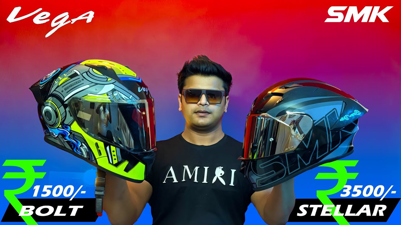 SMK Viral Helmet SMK Stellar vs Vega Bolt Superhero😍Best Helmet Under 5000 & Best Helmet Under 2000