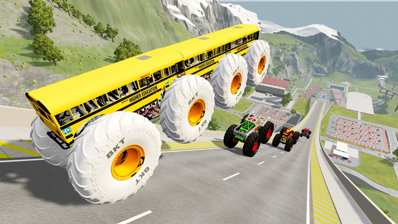 Epic #24    High Speed monster trucks jumps Small & Big   | Vehicles Monster Car