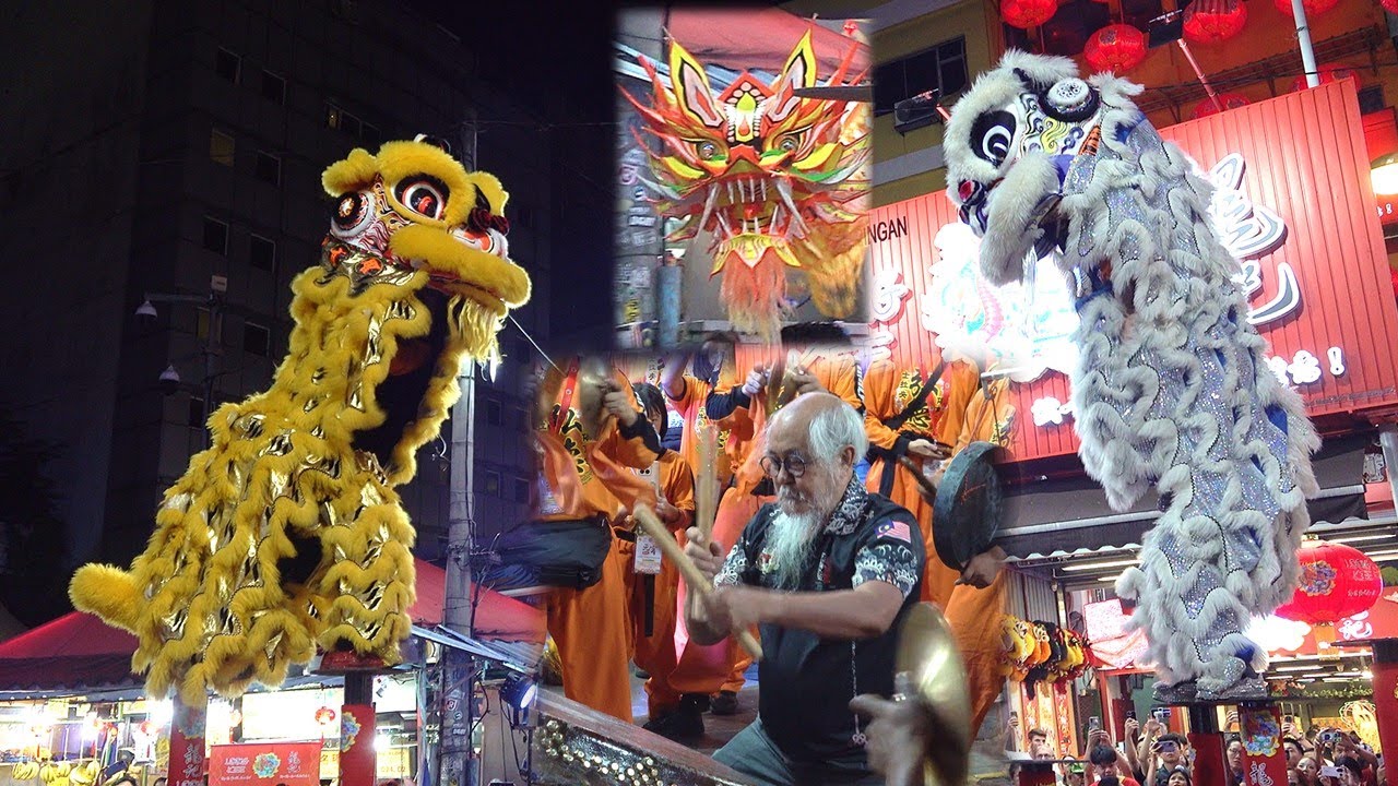 CNY 2025 - 元宵节的舞龙舞狮  Acrobatic Lion dance and dragon dance @ Jalan Alor