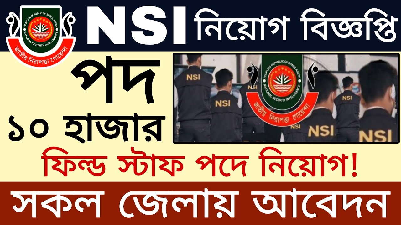 ১০ হাজার পদে NSI নিয়োগ বিজ্ঞপ্তি ২০২৫ | nsi job circular 2025 | bd job circular 2025