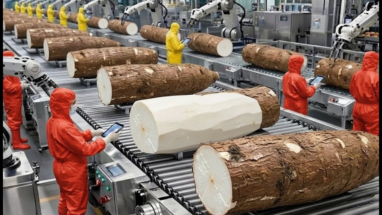 Inside a U.S. Mega Cassava Flour Factory 🇺🇸 | From Fresh Roots to Fine Flour (Full Process)