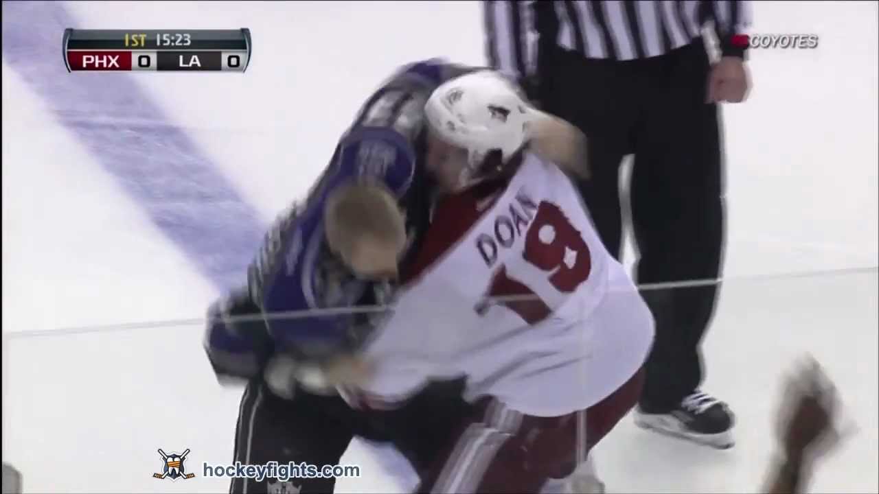 Shane Doan vs Dustin Brown Feb 16, 2012