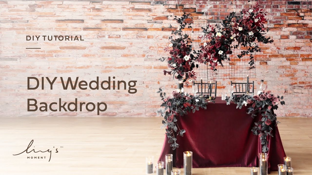 Ling's Moment | DIY Wedding Backdrop | Moody Burgundy & Black