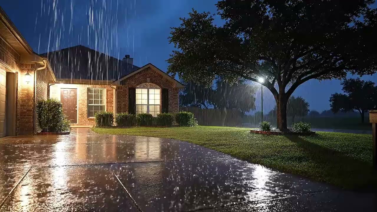 Rain on a Texas Front Porch at Night | 8 Hours | Pure Rain for Sleep