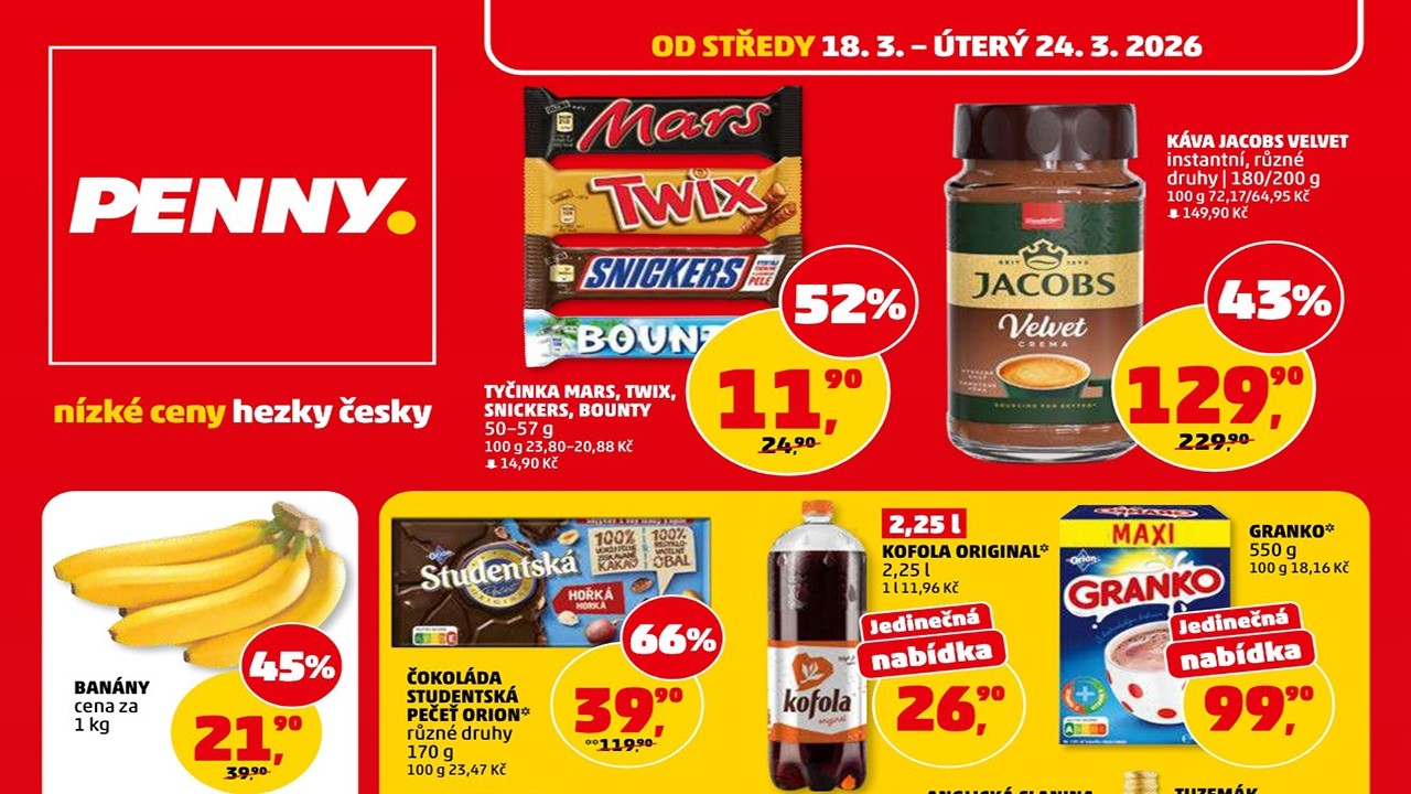 PENNY LETÁK OD 18.03.2026! 🛒 MEGA SLEVY & Penny dny! 🔥 Nejlepší akce týdne!