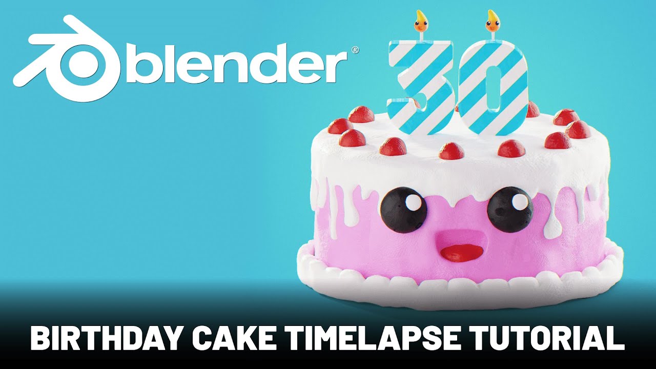 Blender 3D: Birthday Cake Timelapse Tutorial