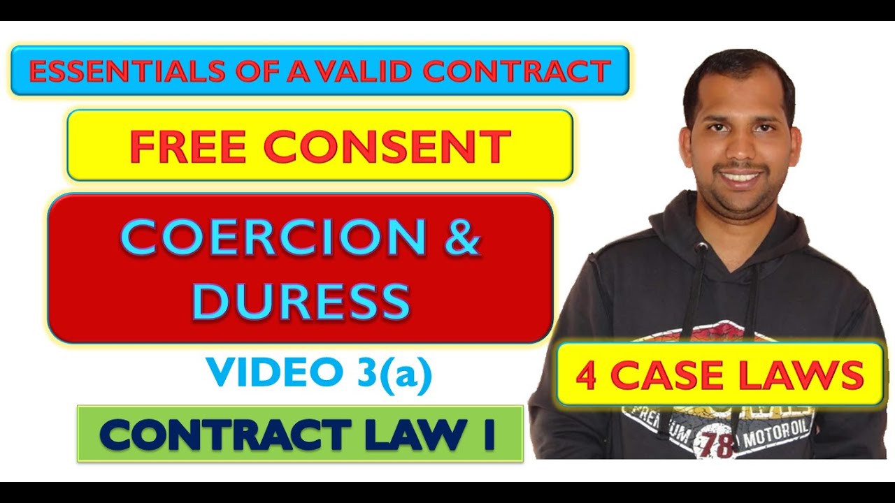 Coercion and Duress | Section 15 & 19 | Free Consent | Essentials of Valid Contract