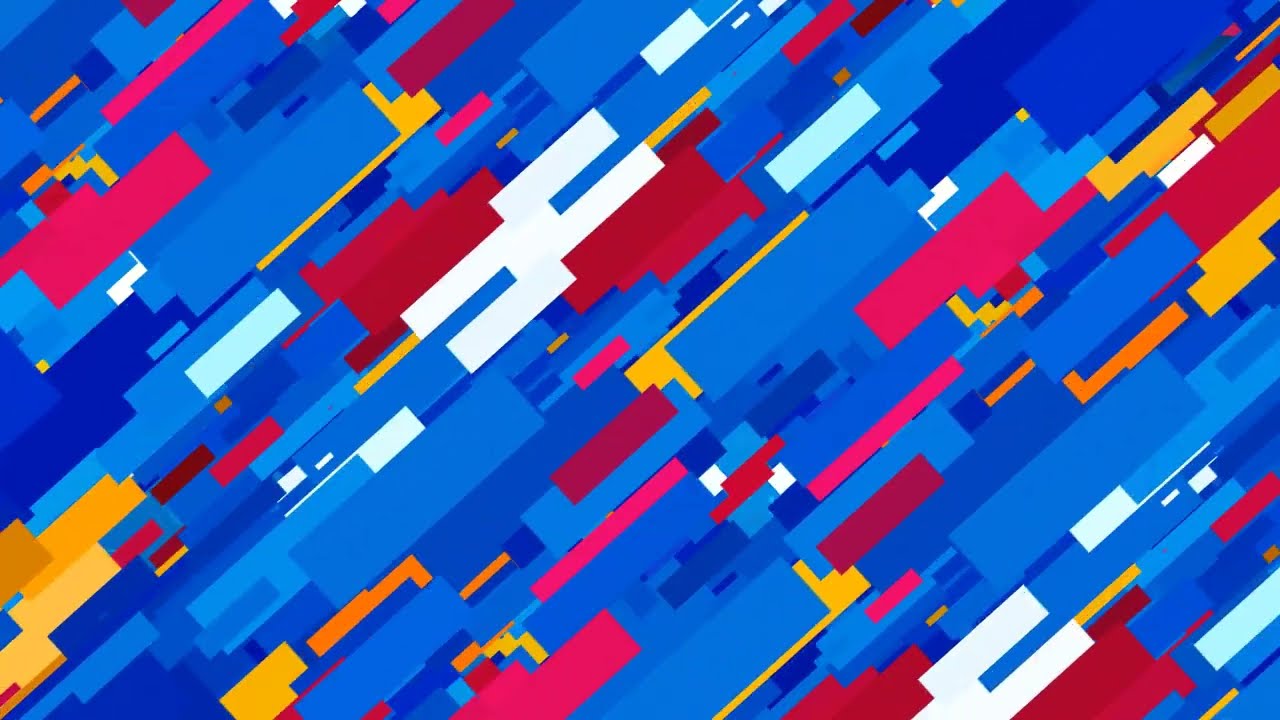animated screensaver of colorful tiles // geometric background of floating blocks