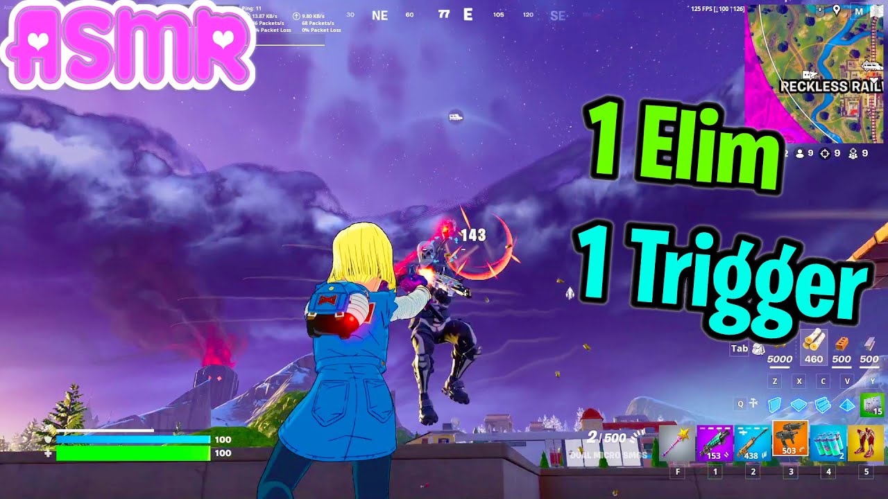 ASMR Gaming 🍀 Fortnite Solo 1 Elim = 1 Trigger Word Relaxing Controller Sounds Whispering 🎧