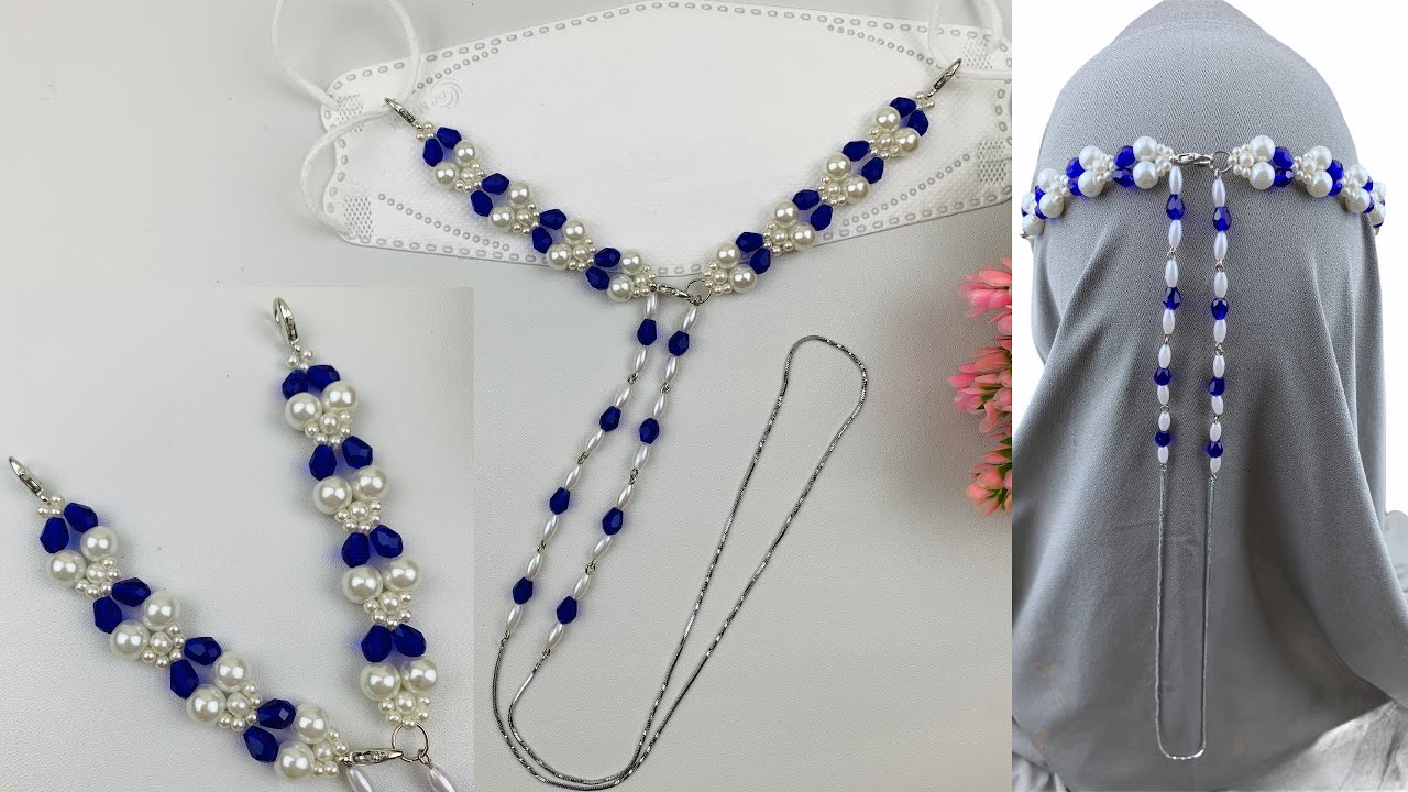 strap masker 2 fungsi rantai belut / konektor masker mutiara / mask necklace tutorial