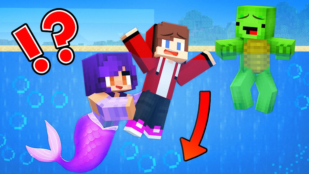 APHMAU became a MERMAID and Pranked JJ and MIKEY - Maizen Minecraft Animation