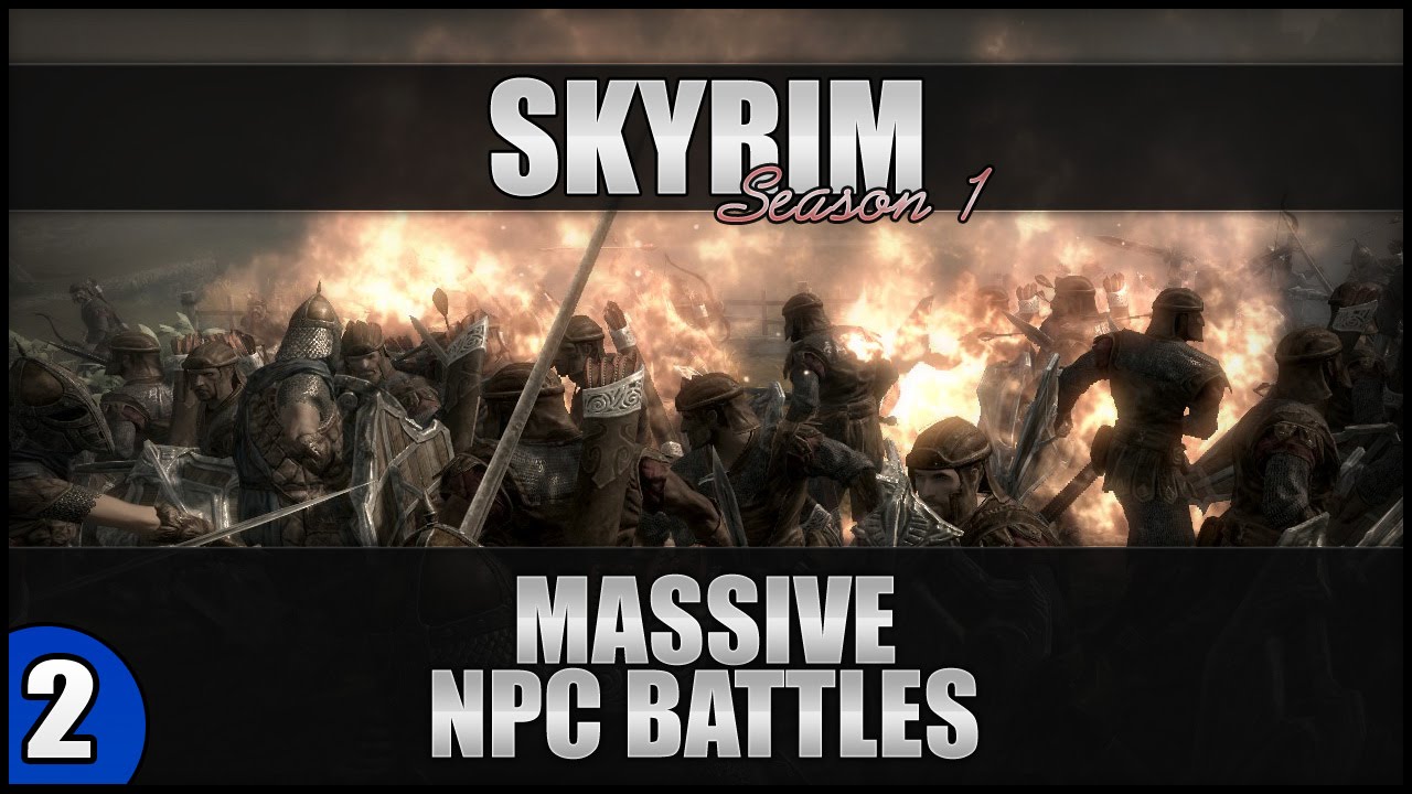 ♛ Skyrim Massive NPC Battles - 30 Bandits VS 1 Frost Dragon